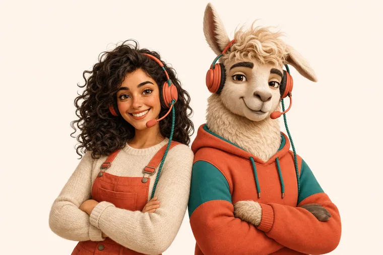 Alma y Mia, el dúo de llamaxti, con sus diademas coral a juego